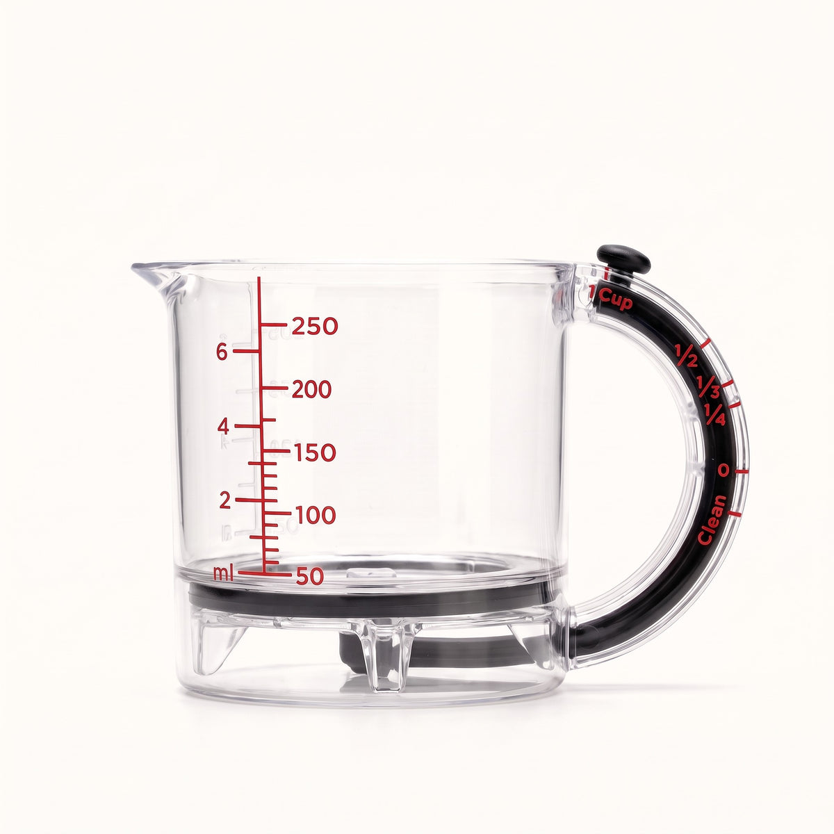 Adjustable measuring cup side view